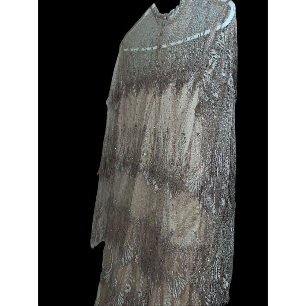 RARE VINTAGE SHOWSTOPPER BEAUTIFUL Vintage Rina diMontella Beige Rhinestones Sil - Picture 13 of 13